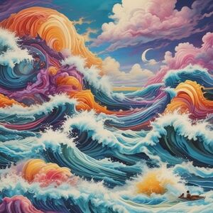 Vibrant Ocean Wave Art Print